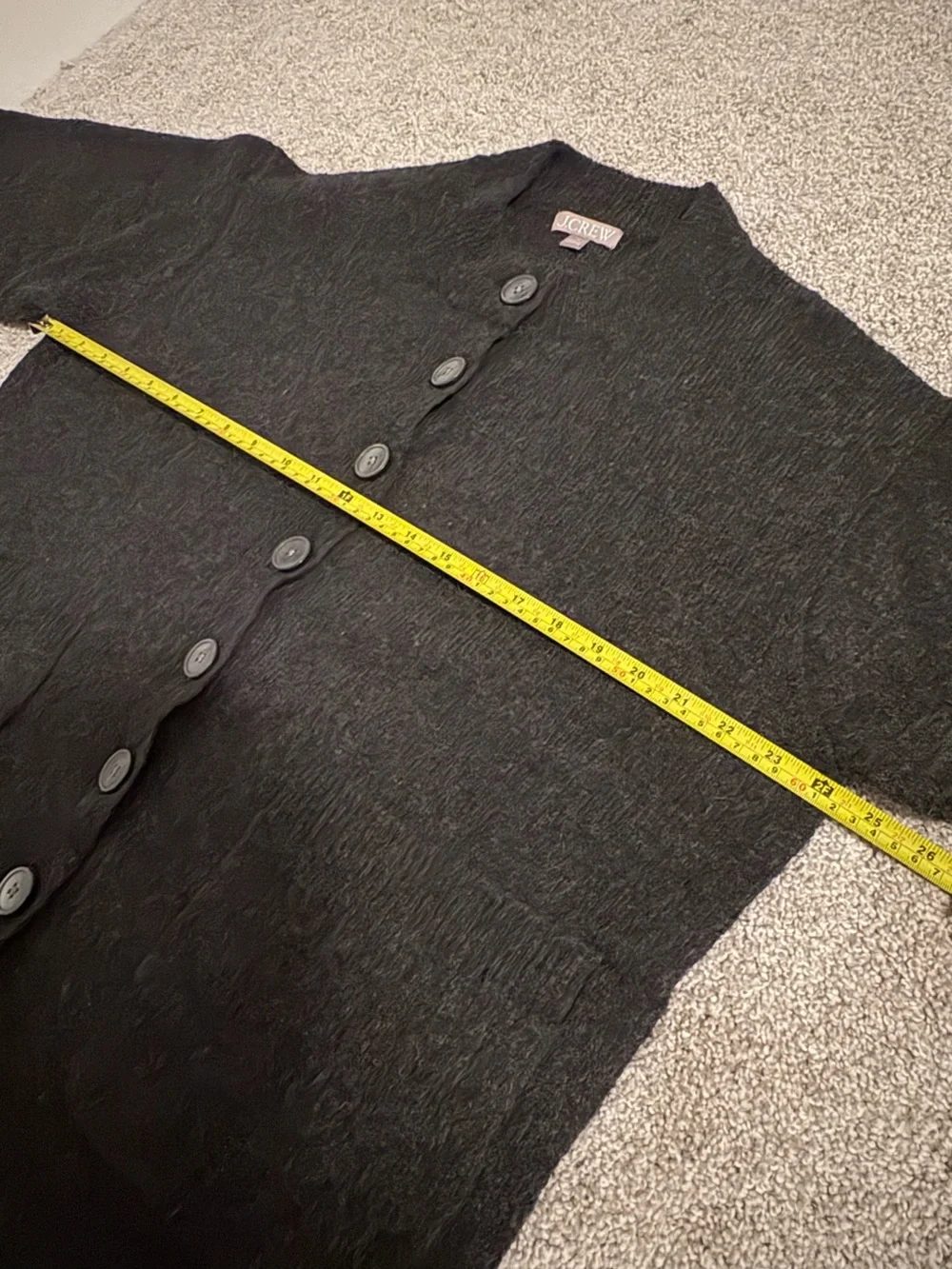 J. Crew Gray Button-Front Crewneck Cardigan